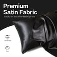 thumbnail image 4 of Satin Pillow Case, 2 Pack Satin Silky Pillowcase for Hair and Skin, Satin Pillowcase Set of 2, Standard, 20" x 26", Black, 4 of 9