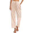 thumbnail image 2 of KelaJuan Women's Silk Satin Pajama Pants Soft Long Lounge Pant Drawstring Trousers Casual Sleepwear Pj Bottoms with Pockets, 2 of 6