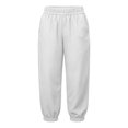 thumbnail image 4 of JIAYUE Women Capri Pants Solid Color Elastic Waist Side Pockets Baggy Casual Trousers for Outdoor Walking Daily Wear, 4 of 4