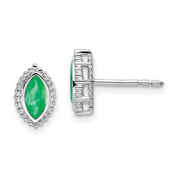 Primal Gold 14 Karat White Gold Emerald Earrings