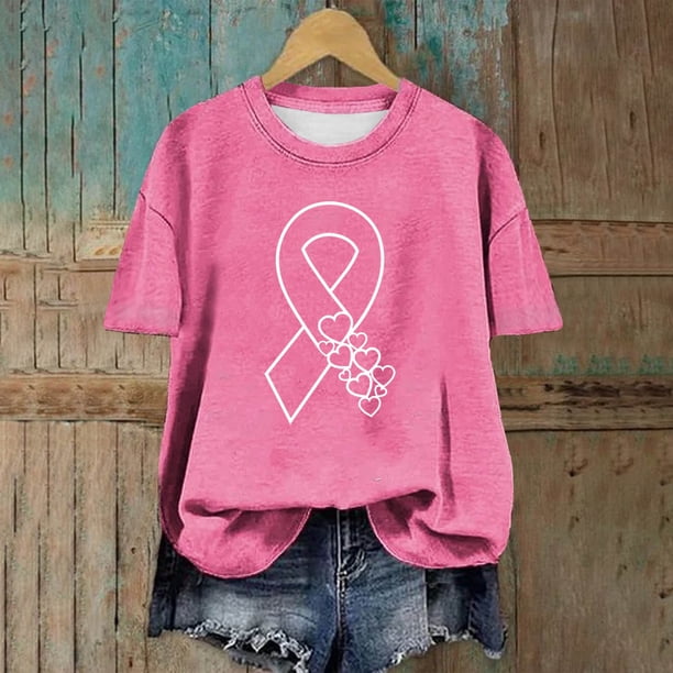 Fiudx Ropa de Mujer Blusas Casuales de Moda para Mujer, Camiseta Estampada con Cuello Redondo, Camisetas de Manga Corta