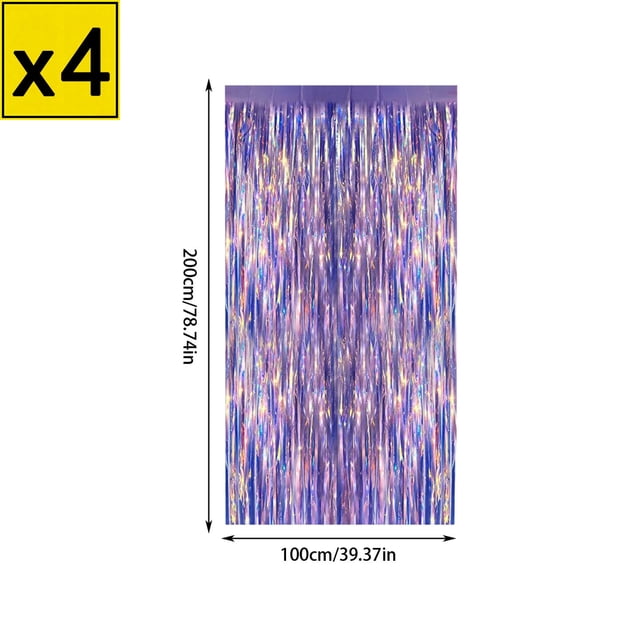 Iumwxz Holographic Rainbow Fringe Curtain for Party Decorations, 39x79 Inch PET Film Background with Iridescent Finish for Walls, Doors, Windows, Graduation Events and Wedding Photo Backdrops