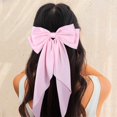 thumbnail image 2 of LinYooLi Grand Nœud Léopard pour Cheveux, Pince à Cheveux en Satin Soyeux, Ruban Barrette Long Queue de Cheval pour Femmes Filles Accessoires Cheveux, Marron, 2 of 7