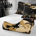 thumbnail image 4 of Erosebridal Cartoon Witch Quilt King 3 Pieces,Halloween Ghost Pumpkin King Coverlet Set,Black,1 Bedspread and 2 Pillowcases, 4 of 7