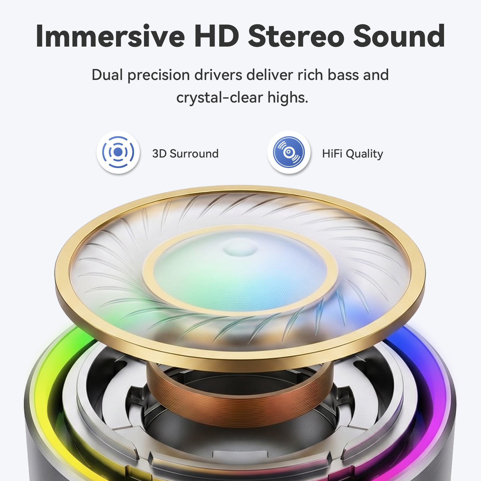 Cillso Mini Portable Bluetooth Speaker with RGB Lights, IP68 photo 2