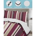 thumbnail image 4 of Rose Red Purple Stripes Twin XL Size Down Alternative Comforter,Lightweight Comforter Quilt Bedding Set with Pillow Shams Farmhouse Colorful Abstract Lines Bed Comforter Duvet Insert 68"x98", 4 of 7
