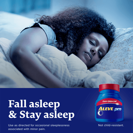 Aleve PM Naproxen Sodium Pain Reliever & Sleep Aid , Easy Open Caplets, 80 Count