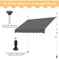 thumbnail image 5 of Yaheetech Manual Retractable Awning, 98"×118" Outdoor Sunshade Shelter Angle & Height Adjustable NO Drilling Patio Door Window Awnings, Canopy with UV Protection for Backyard, Dark Gray, 5 of 18