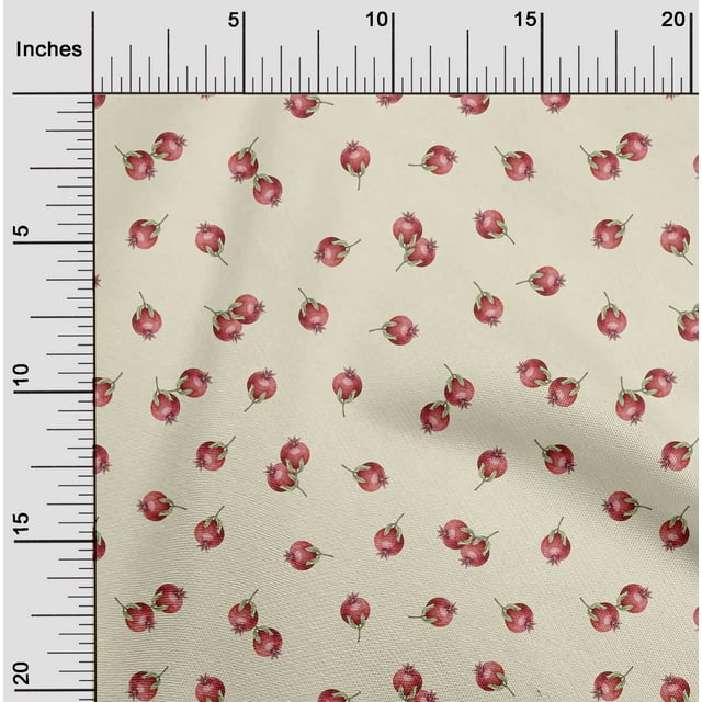 oneOone Georgette Viscose Fabric Pomegranate Fruit Fabric Prints by Yard 42 Inch Wide