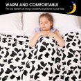 inhand Cow Print Blanket, Baby Girl Cow Printed Flannel Throw Blanket for Sofa, Kids Fleece