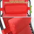 thumbnail image 6 of Geniqua 2X Zero Gravity Chairs Folding Recliner Yard Outdoor Beach Patio Lounge [Red], 6 of 8