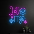 thumbnail image 2 of Handmadetneonsign Let It Go Snowflake Neon Sign, Let It Go Snowflake Led Sign, Merry Christmas Neon, 2 of 5