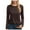 Brown, variant on Telankuip Basic Long Sleeve Striped T Shirts for Women Casual Crewneck Slim Fit Pullover Tops Simple and Stylish Color Block Thin Fall Winter Soft Comfy Base Layer Tee Shirts Red XL