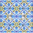 thumbnail image 1 of Metal Light Switch Plate Cover Blue Yellow Fancy Tile Pattern TIL013, 1 of 13