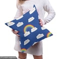 thumbnail image 5 of Ambesonne Cartoon Fabric by the Yard Upholstery, Clouds Rainbow on Blue Back, 10 Yards, Blue Multicolor, 5 of 5