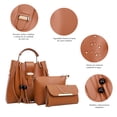thumbnail image 3 of Set 3 Bolsos De Mano Para Mujer Onda Shop Bolsa De Lujo Gran Capacidad Marrón, 3 of 5