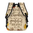 thumbnail image 4 of Easygdp Thanksgiving With A Grateful Heart Mochila Ergonómica Versátil para Laptop - Múltiples Bolsillos, Correas Ajustables, Unisex para Escuela, Viajes y Actividades al Aire Libre-One Size, 4 of 5