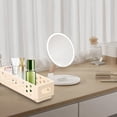 thumbnail image 4 of Ke1Clo Foldable Multifunctional Storage Box, Stackable Plastic Organizer with Hollow Ventilation Holes, Space-saving Container for Home Kitchen Desktop Cosmetics, Beige, 4 of 6
