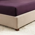 thumbnail image 5 of Extra Deep Pocket Fitted Sheet Elastic Corner Straps Fitted Sheets 18" - 21" Queen Size Purple Eggplant Color, 5 of 6