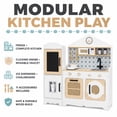 thumbnail image 3 of Teamson Kids Large Wooden Play Kitchen Set, White and Natural, Modular Pretend Play kitchen, Fridge with Pretend Ice Dispenser, Little Chef Morocco, 3 of 11