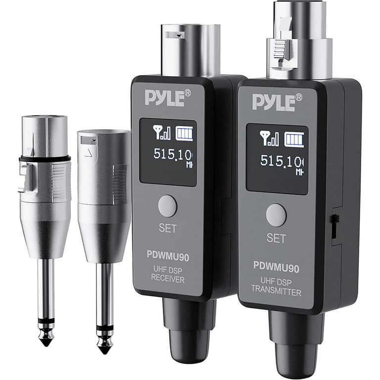 Pyle Multifunctional UHF Wireless XLR Adapter System, Transmitter And  Receiver For Mic, 90 Ft Range 