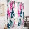 thumbnail image 3 of Tropical Pink Floral Pattern 2pcs Blackout Curtains For Living Room Bedroom Grommet Top Window Set for Left And Right Biparting Open, 3 of 6