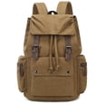 thumbnail image 1 of SPEKSEE Sac à Dos Rétro en Toile et Cuir pour Ordinateur Portable, Sac Unisexe Durable de 15,6 Pouces pour la Randonnée, le Travail et les Voyages, Sac de Jour Résistant à l'Eau, 1 of 6