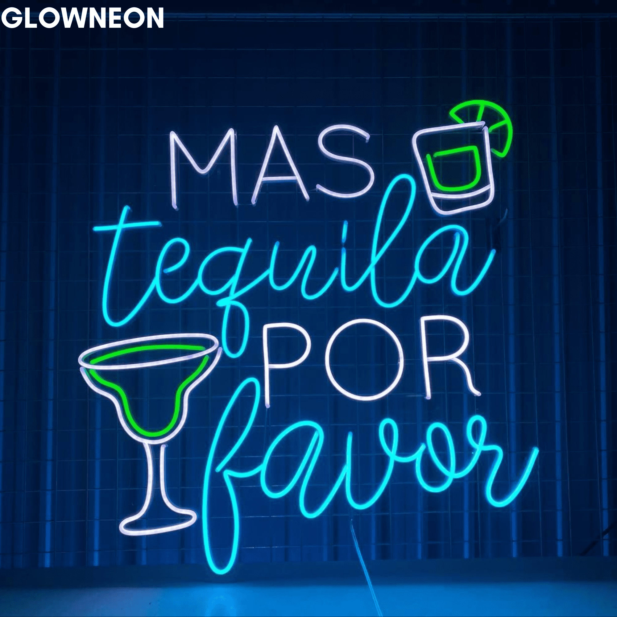 Glowneon Mas Tequila Por Favor Neon Sign For Tequila Cocktail Bar Art