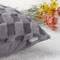 thumbnail image 4 of REGALWOVEN Pack of 2 Faux Fur Soft Plaid Decorative Throw Pillow Covers Square Plush Pillowcase Gray 12" x 20", 4 of 6
