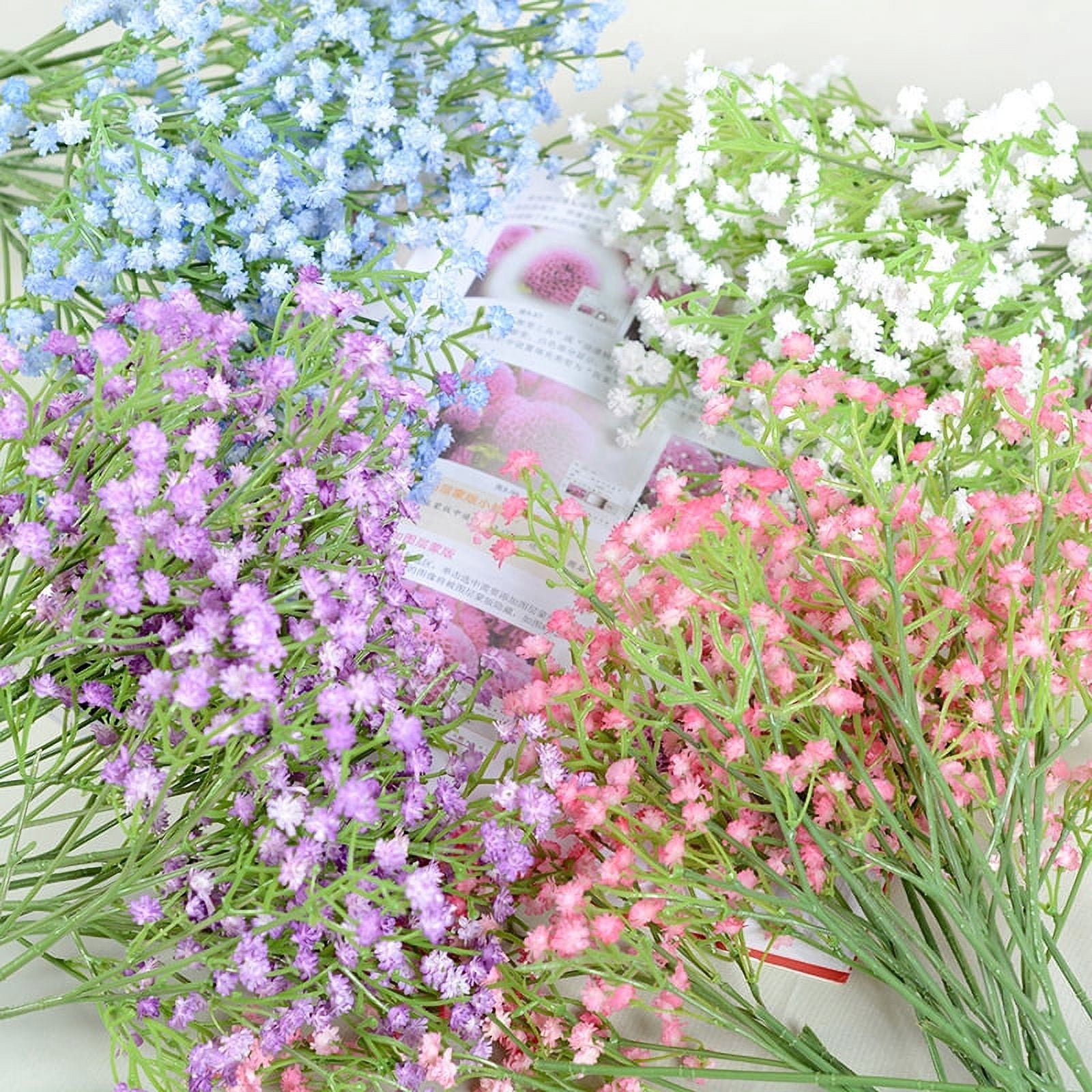 GoXteam 12 Pcs Baby Breath/Gypsophila Artificial Fake Silk Plants Wedding Party Decoration Real Touch Flowers DIY Home Garden (White)