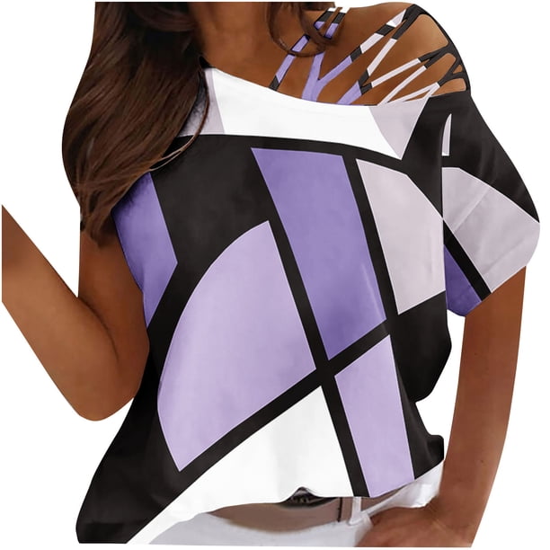 Camiseta sin tirantes con estampado de amor de manga corta y cuello redondo de verano para mujer Blusas OAVQHLG3B Store lin121212