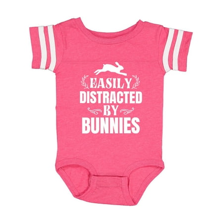 

Inktastic Easily Distracted by Bunnies Gift Baby Boy or Baby Girl Bodysuit