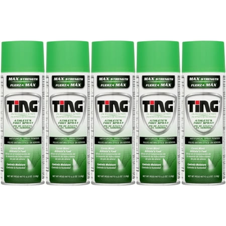 Lot of 5 Cans of Ting AF Antifungal Spray Powder for Athlete's Foot & Jock Itch