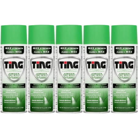 Lot of 5 Cans of Ting AF Antifungal Spray Powder for Athlete's Foot & Jock