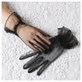 thumbnail image 5 of HEVIRGO Women Wedding Gloves See-through Ultrathin Shirring Ruffle Lace Full Fingers Prom Ball Cocktail Stage Performance Bride Gloves, 5 of 8