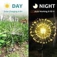 thumbnail image 3 of Outdoor Solar Lights Firework, 2 Pack 120 LEDs Waterproof Solar Lights for Outside Garden Yard Pathway Fence - Warm White, 3 of 9