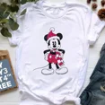 thumbnail image 4 of Camiseta de Feliz Navidad para mujer, camiseta de manga corta con estampado de Mickey de estética Harajuku, ropa Y2k para mujer, Tops 2024, 4 of 5