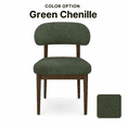 thumbnail image 2 of ClinQ Chenille Dining Chairs Set of 4, Modern Upholstered Kitchen Side Chair with Curved Back, Solid Wood Legs for Dining Room, Green, 2 of 10
