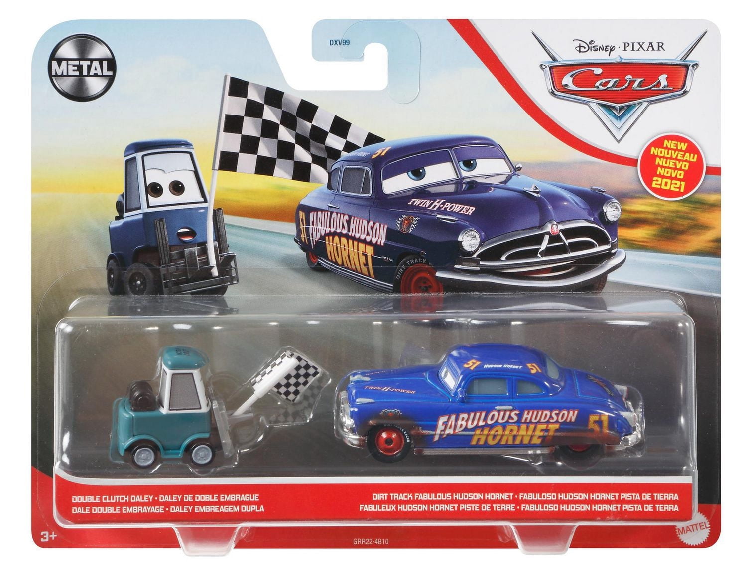 Disney Pixar Cars 3 Double Clutch Daley & Dirt Track Fabulous Hudson Hornet 2-Pack