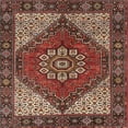 thumbnail image 1 of Ahgly Company Machine Washable Indoor Square Traditional Saffron Red Area Rugs, 7' Square, 1 of 7