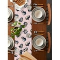 thumbnail image 2 of Ldtrchee Pink Christmas Table Runner 72 Inches, Watercolor Xmas Snowflake Bed Runner Dresser Scarves Tabletop for Indoor Outdoor Parties/Ceremony/Banquet, 13" x 72", 2 of 8