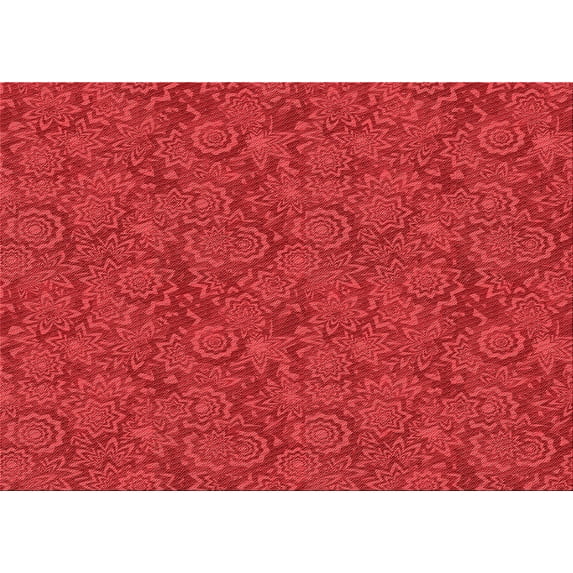 Ahgly Company Machine Washable Indoor Rectangle Transitional Red Area Rugs, 3' x 5'
