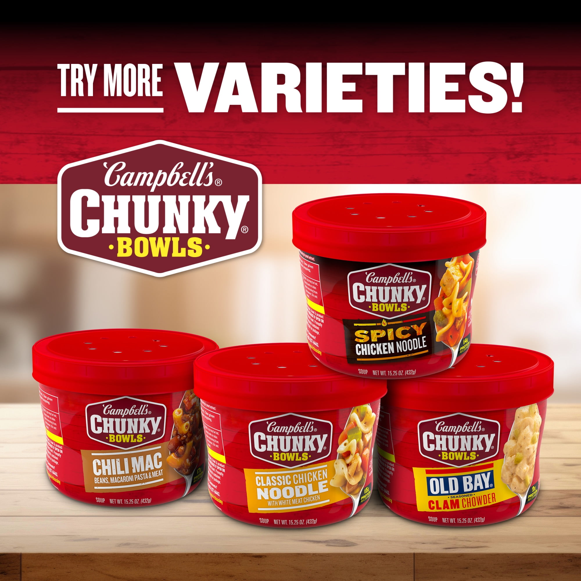 Chunky Spicy Chicken Noodle Soup 15.25 oz Microwavable Bowl with