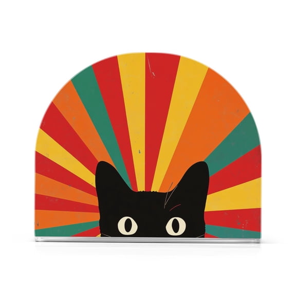 Yayeee Napkin Holder for Table Kitchen Paper Tissue Organization, Black Cat