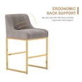 thumbnail image 5 of SEYNAR Mid-Century Modern Velvet Low-Back Bar Stools with Metal Frame, Set of 2（Gray）, 5 of 12