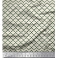 thumbnail image 1 of Soimoi Green Cotton Duck Fabric Quaterfoil Damask Print Sewing Fabric Yard 56 Inch Wide, 1 of 3