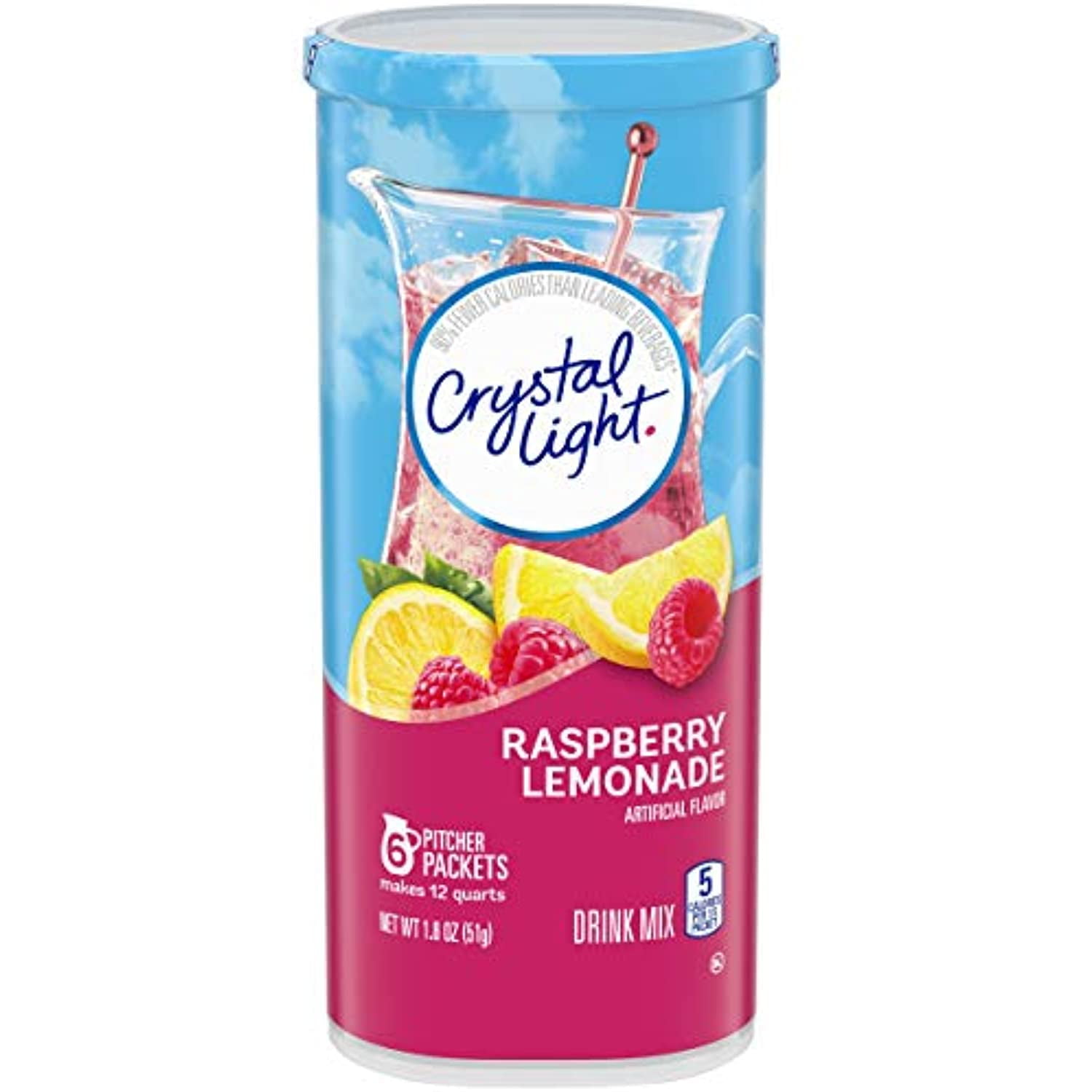 Crystal Light Raspberry Lemonade Drink Mix (16 Pitcher Packets, 4 Canisters Of 4) (Packaging May Vary)