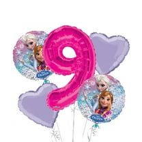 Frozen Balloon Bouquet 9th Birthday 5 pcs - Party Supplies