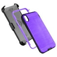 thumbnail image 5 of iPhone X Case, Mignova Belt Swivel Clip Full Body Protective Rugged Plastic Heavy Duty Armor Holster Defender Hybrid Case Cover with Kickstand for Apple iPhone X (Purple), 5 of 5