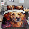 thumbnail image 2 of 3 Pieces Duvet Cover Set Golden Retriever Dog 3D Print Bedding 1 Duvet Cover 2 Pillowcases Natural Animals Comforter Sets Soft Breathable for Boys Girls Children vqaRV5, 2 of 6